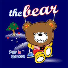 Bear garden cartoon vector design