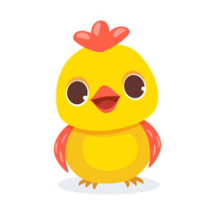 Baby chick front vector isolated icon. Baby chick emoji illustration.