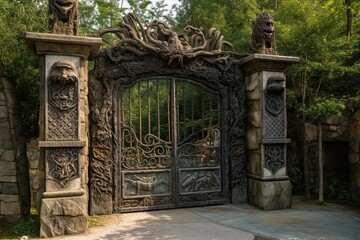 The magical gate guarded the entrance to this land of fantasy and adventure. Generative AI
