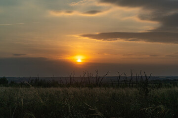 The Great Russian Volga River and its banks.