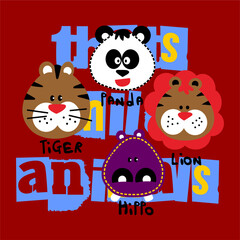 Fototapeta premium Animal crew cartoon vector design 