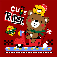 Cute rider cartoon vector design