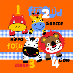 Fototapeta premium Animal friends cartoon vector design