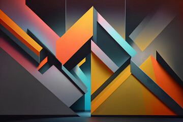 Abstract background with 3d geometric shapes. 3d render illustration.