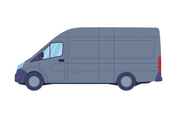 Van or Truck as Equipped Motorized Vehicle for Transporting Goods Vector Illustration