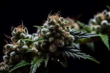 Fresh Medical marijuana and cannabis leaves