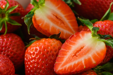 background of fresh red strawberries 6