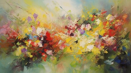 Fresh Abstract Oil Painting with Spring Time Vibes