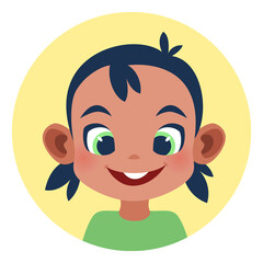 Cute little girl avatar. Round profile picture