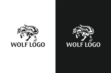 wolf logo vector, wolf head logo, wolf icon, wolf vector, poster, card, banner, emblem, t shirt. Vector illustration