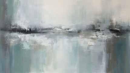 Minimal Abstract Painting with Detailed Brushwork on Canvas in Soothing Colors