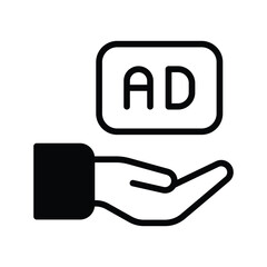 Hand Marketing icon stock illustration.