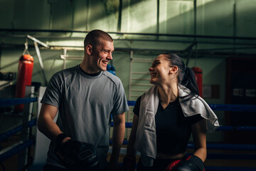 A woman and a man are happy after a good training