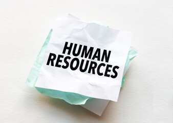 paper with text human resources on white background