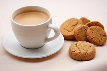 coffee and cookies, cup of coffee and cookies, latte and freshly baked cookies