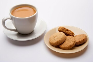 coffee and cookies, latte and freshly baked cookies