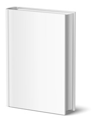 Naklejka premium Realistic blank book. Standing hardcover mockup. Cover presentation template