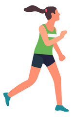 Young woman making running exercise. Healthy workout concept