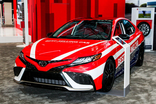 NEW YORK, NY, USA - APRIL 5, 2023:  Toyota Camry XSE AWD showing at New York International Auto Show