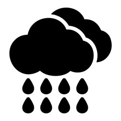 rainy glyph icon