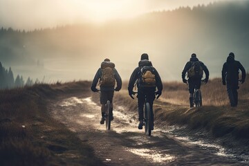 Discovering Adventure: Exploring Scenic Landscapes on Bikes and Enjoying Outdoor Sports and Activities. Generative AI