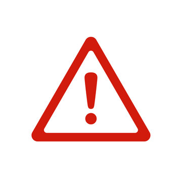recommend clip art: Attention icon. Warning caution board. Red warn exclamation mark in triangle. Problem message on banner. Sign alert isolated on white background. Danger symbol. Hazard traffic. Vector illustration