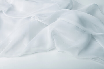 Art gray white wave fabric silk. Abstract texture horizontal copy space background.