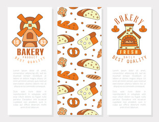 Fresh Bread and Bakery Product Card Vector Template
