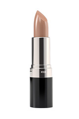 A brown polish lipstick. Beautiful lipstick isolated on transparent background. Makeup product.