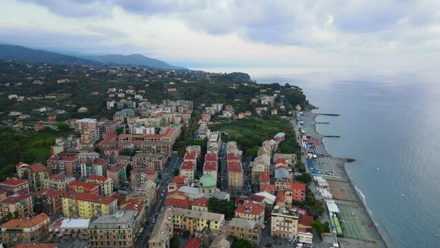 Exploring the Charm of Italy's Ligurian Coastline from the Sky