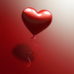 Fototapeta na wymiar 3d Balloon in the shape of a red heart