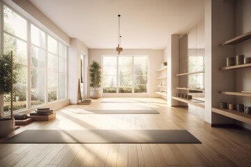 Fototapeta na wymiar yoga room interior 
