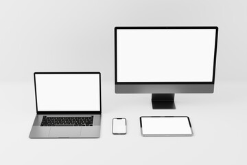 Responsive Web Design and website Mockup, Devices Mock up, Smartphone desktop tablet laptop template Mockup