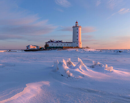 Tolbukhin Lighthouse, Gulf of Finland, Leningrad Region, Russia