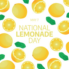national lemonade day. lemonade vector illustration. lemon vector design. lemonade flat illustration with citrus and bubles.
