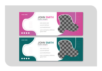 Vector email signature template design or facebook cover