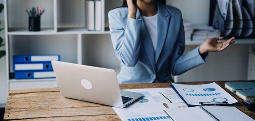 Business Documents, Auditor businesswoman checking searching document legal prepare paperwork or report for analysis TAX time,accountant Documents data contract partner deal in workplace office