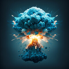 explosion of a blue nuclear bomb
