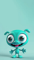 Fototapeta premium UFO day background with copyspace. Cute,cartoon aliens collection. Commercial banner. Room for Copy. Empty flat background. Generative ai.