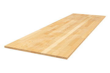 furniture board made of solid larch lamellar on a white background