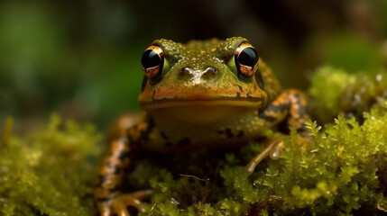 Fototapeta premium A very cute little frog in forest
