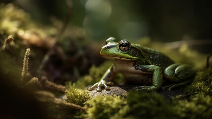 Fototapeta premium A very cute little frog in forest