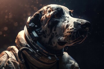 Astronaut dog. AI generated