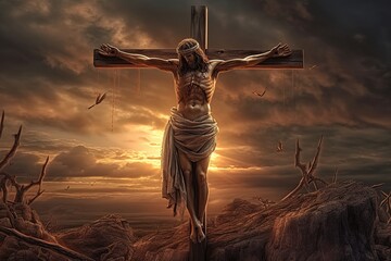 Crucifixion of Jesus Christ made with generative AI