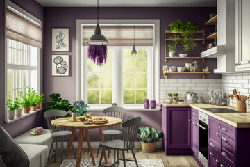 Modern kitchen interior. Super photo realistic background, generative ai illustration