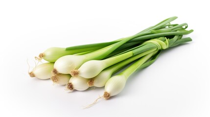 Green onion isolated on white background 