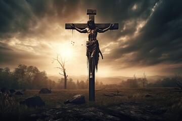 Crucifixion of Jesus Christ made with generative AI