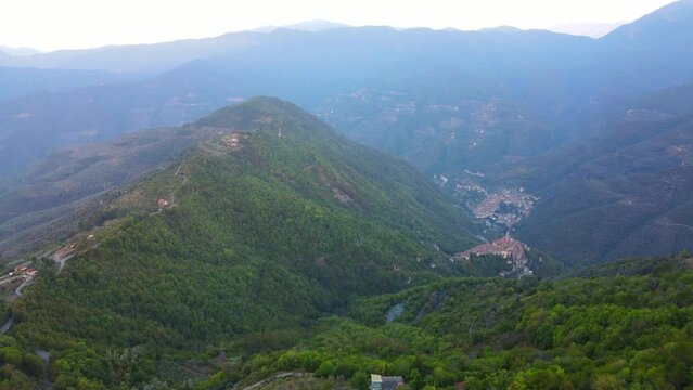 The Serenity of the Green Mountains in Liguria - A Stunning Drone's View