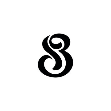 SB Initials logo design. Initial Letter Logo. Innovative high-tech logo template.