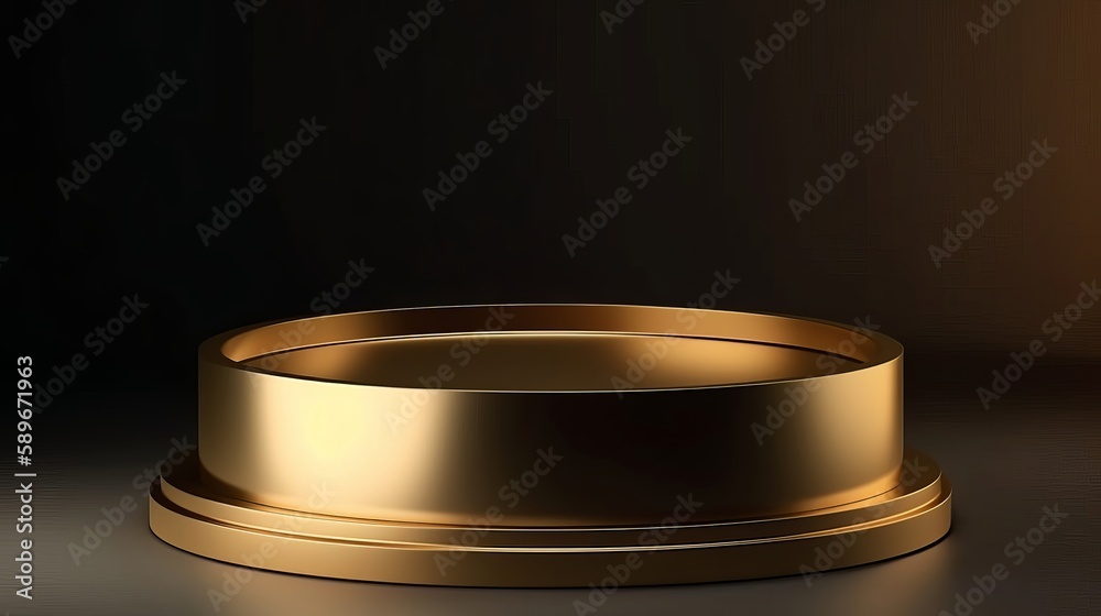 Aufkleber 3d stage with circular mezzanine for product presentation or main sample. creative background design. presentation, created with Generative AI technology